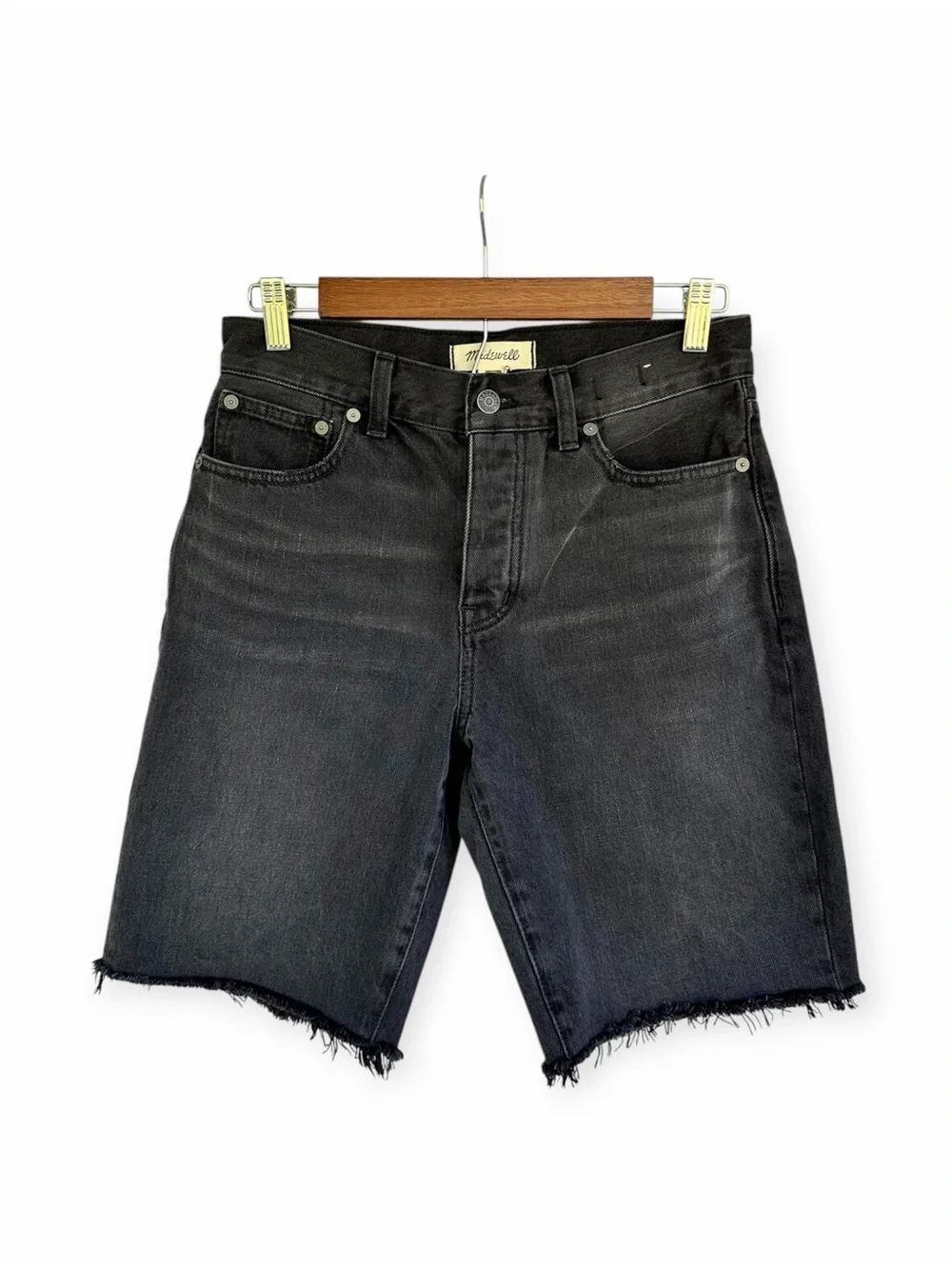 NWT Madewell Long Denim Shorts Black size 24